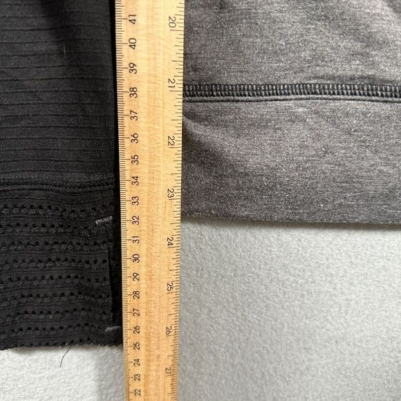 Athleta Limitless Grey Cowl Neck Hooded Mesh‎ Perforated Sweater Size Small - Picture 7 of 13